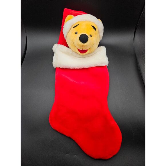 Vintage Disney Plush 3D Winnie the Pooh Christmas Stocking - Picture 1 of 2